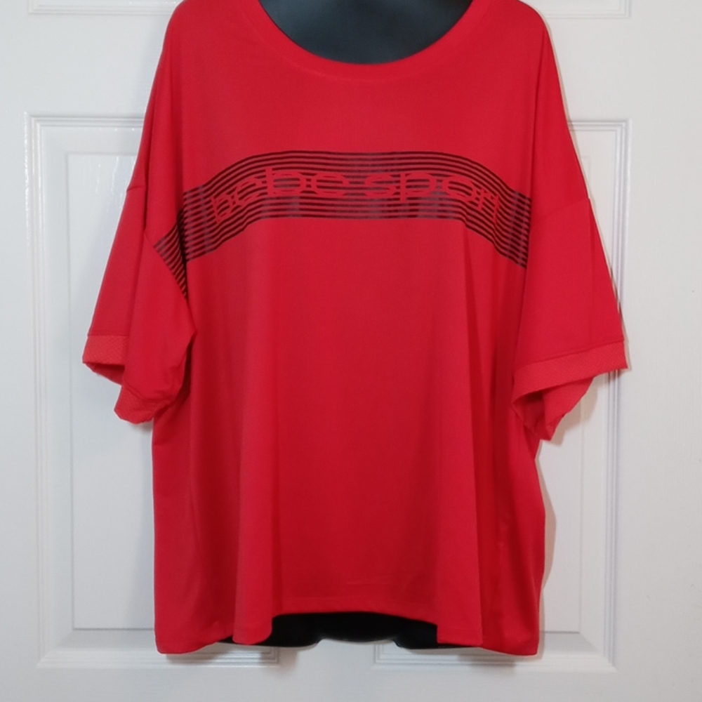 Red Bebe Sport Short Stripe Tee